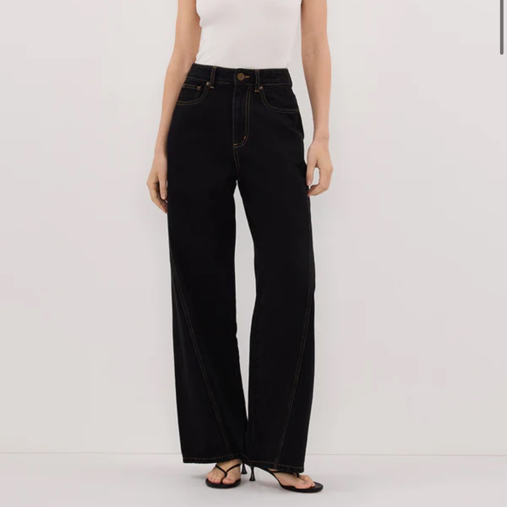 Dissh- Carson Jet Black Wide Leg Jean
